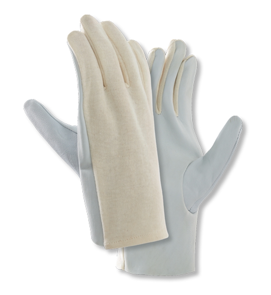 teXXor® Ziegen-/Schafsnappa-Handschuhe TRIKOTRÜCKEN natur