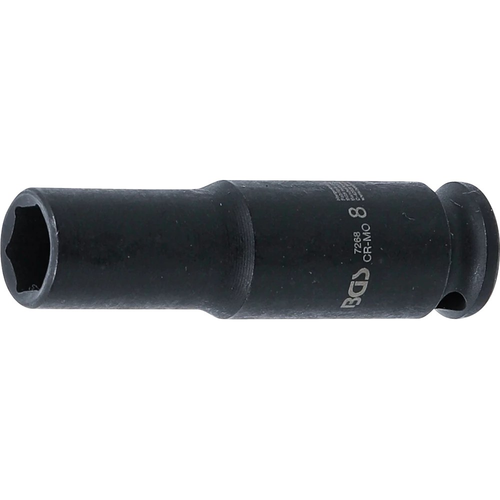 Kraft-Steckschlüssel-Einsatz Sechskant, tief, Antrieb Innenvierkant 6,3 mm (1/4"), SW 8 mm