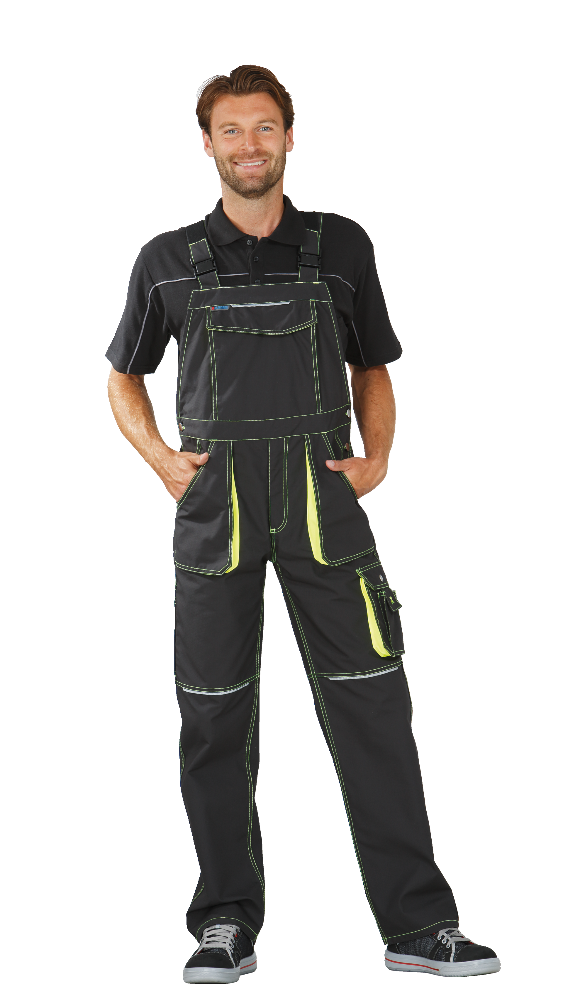 PLANAM Latzhose Basalt Neon