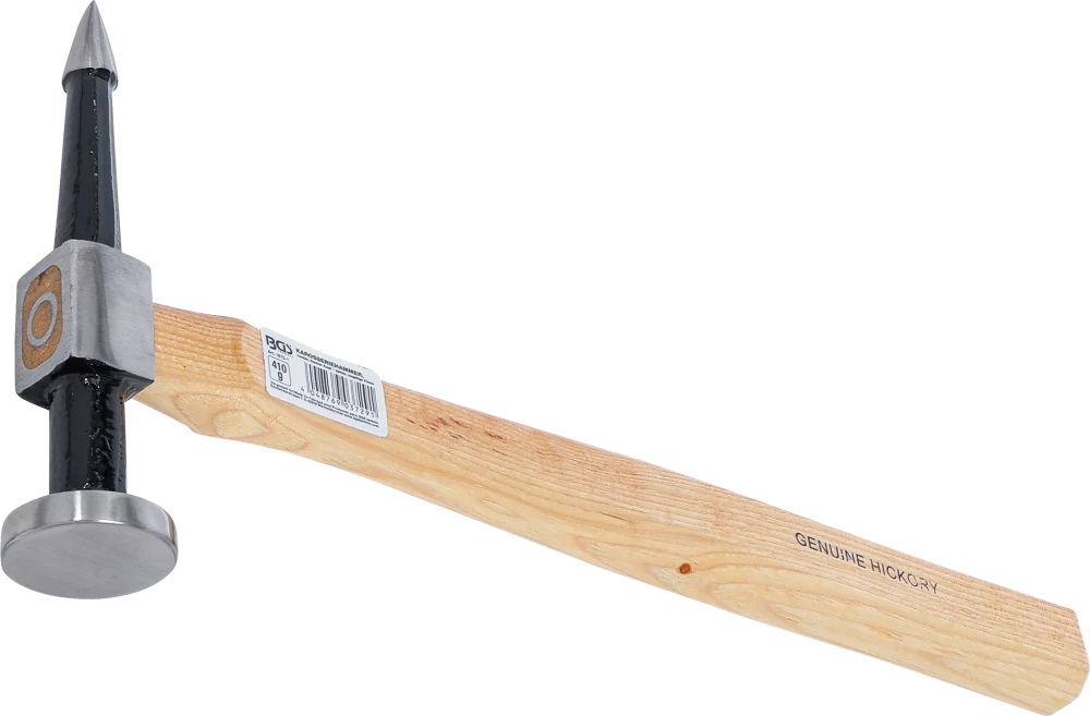 Karosseriehammer, runder, flacher Kopf / spitze, kegelige Finne