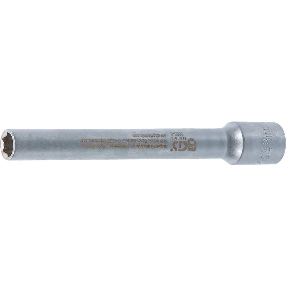 Steckschlüssel-Einsatz Sechskant, extra tief, Antrieb Innenvierkant 10 mm (3/8"), 8 mm