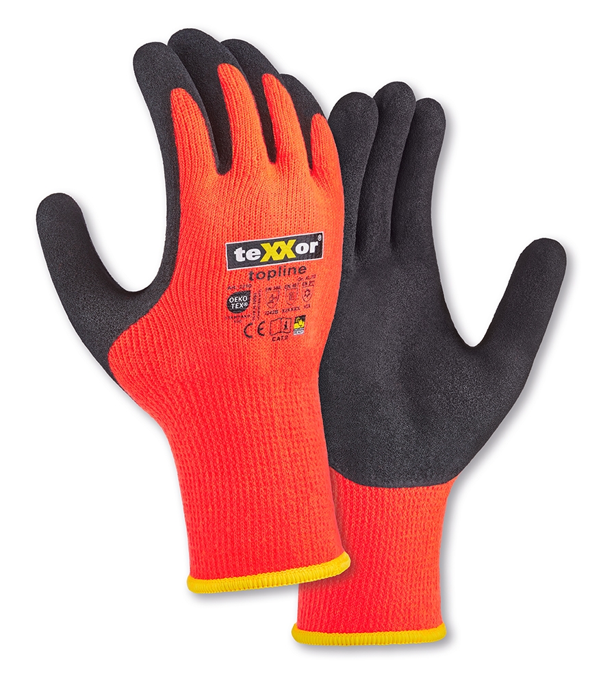 teXXor® Winterhandschuhe POLYACRYL orange/grau