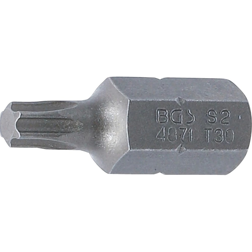 Bit, Länge 30 mm, Antrieb Außensechskant 10 mm (3/8"), T-Profil (für Torx) T30