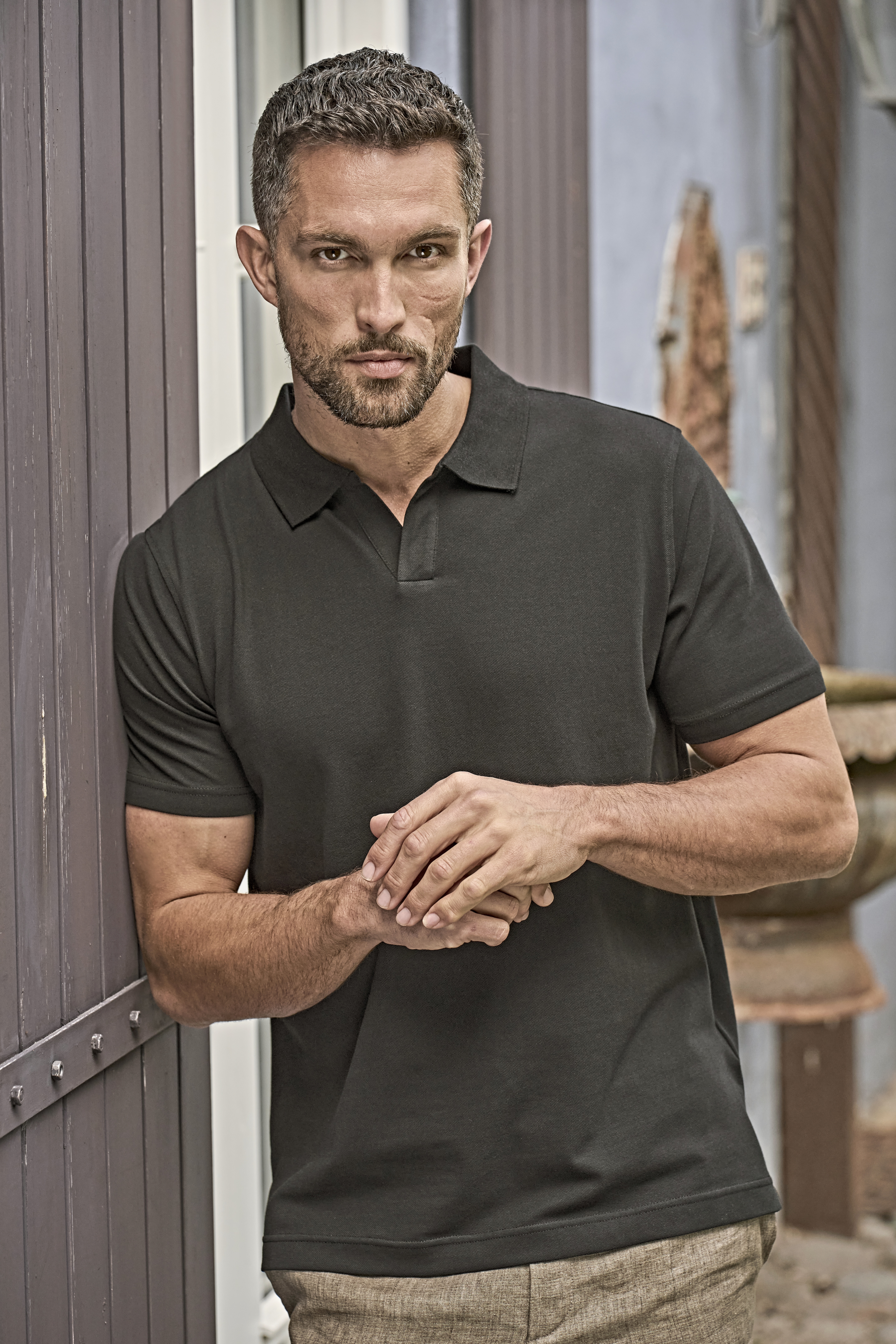 Luxury Stretch V-Neck Polo