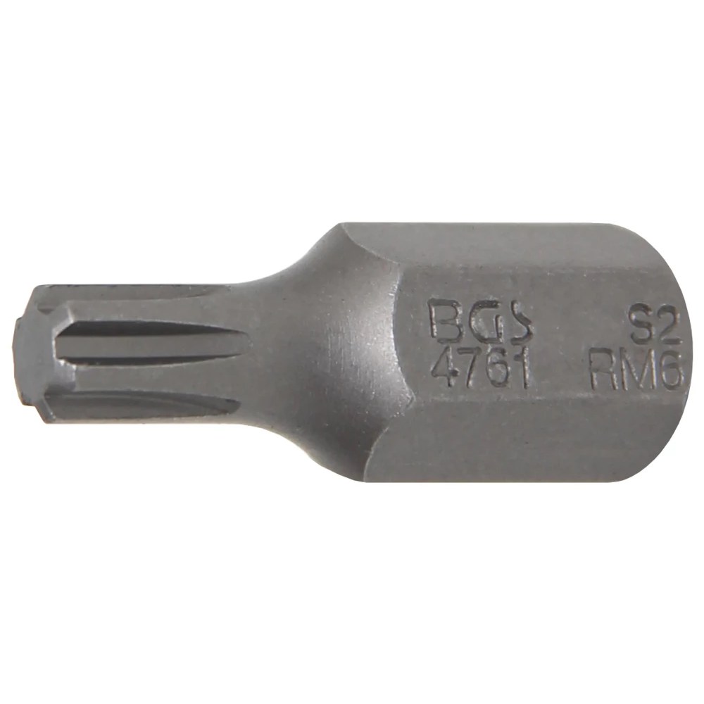 Bit, Länge 30 mm, Antrieb Außensechskant 10 mm (3/8"), Keil-Profil (für RIBE) M6