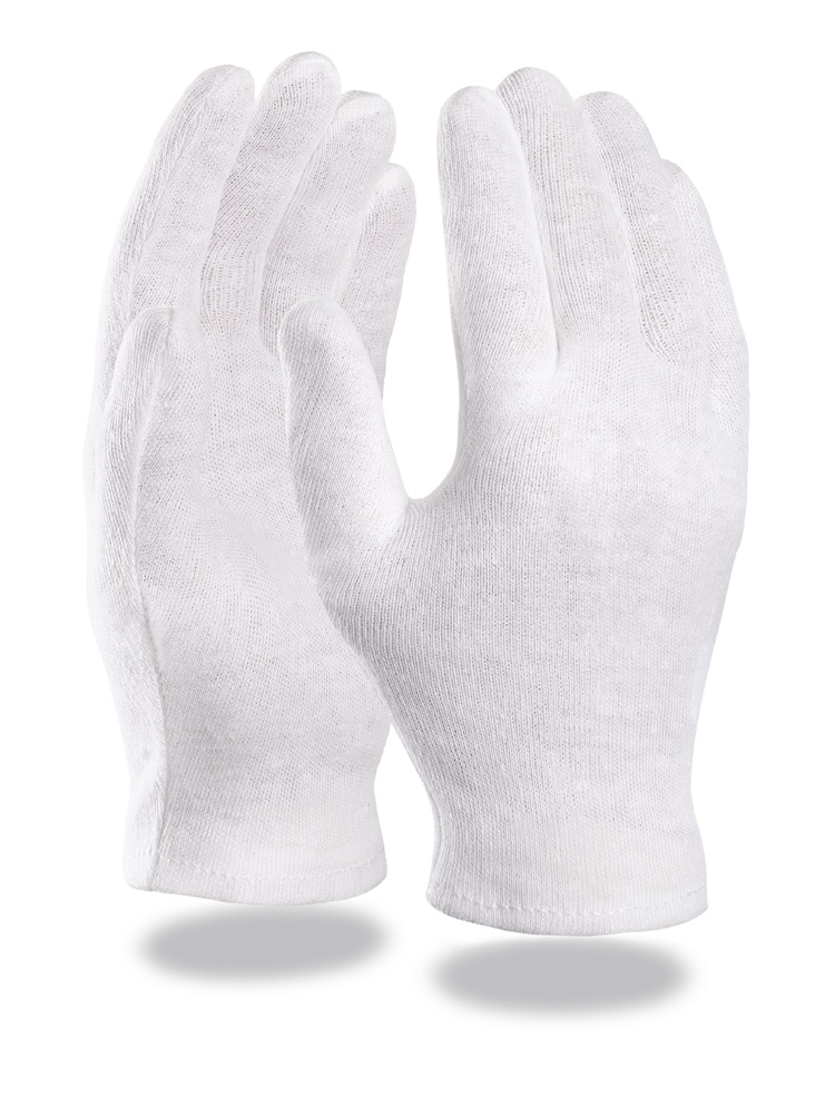 Baumwoll-Trikot-Handschuh | weiß gebleicht | Damengröße