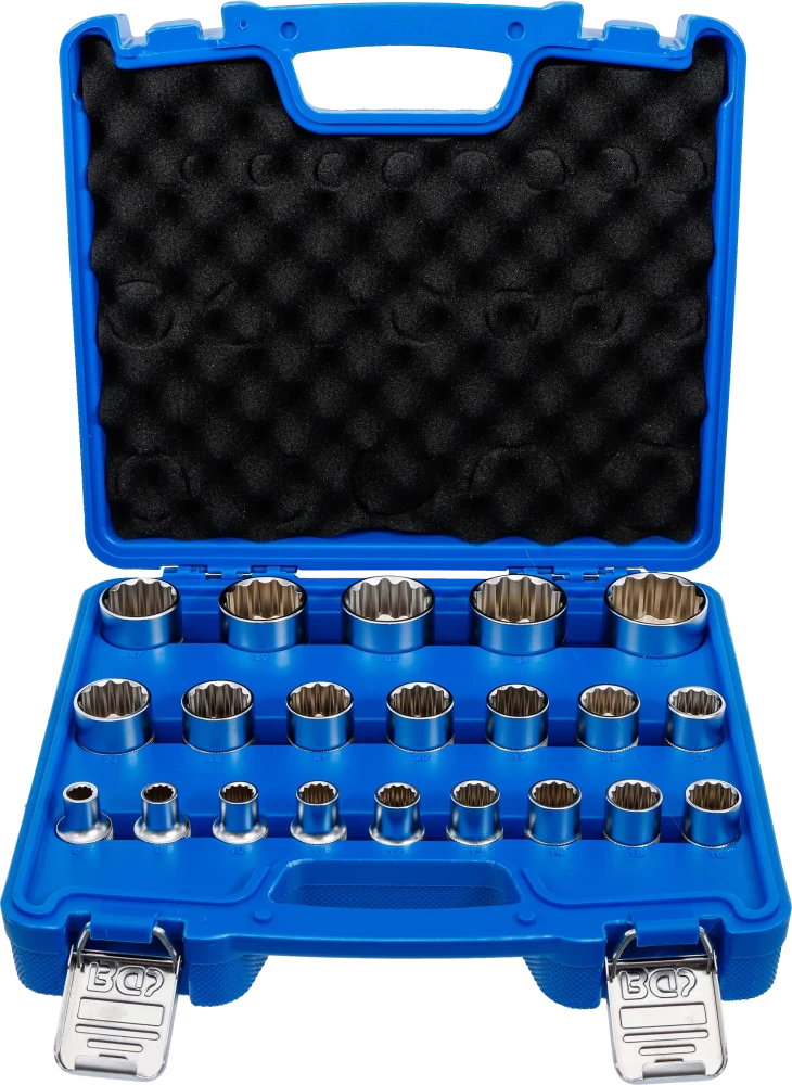 Steckschlüssel-Einsatz-Satz Zwölfkant, Antrieb Innenvierkant 12,5 mm (1/2"), SW 8 - 36 mm, 21-tlg.