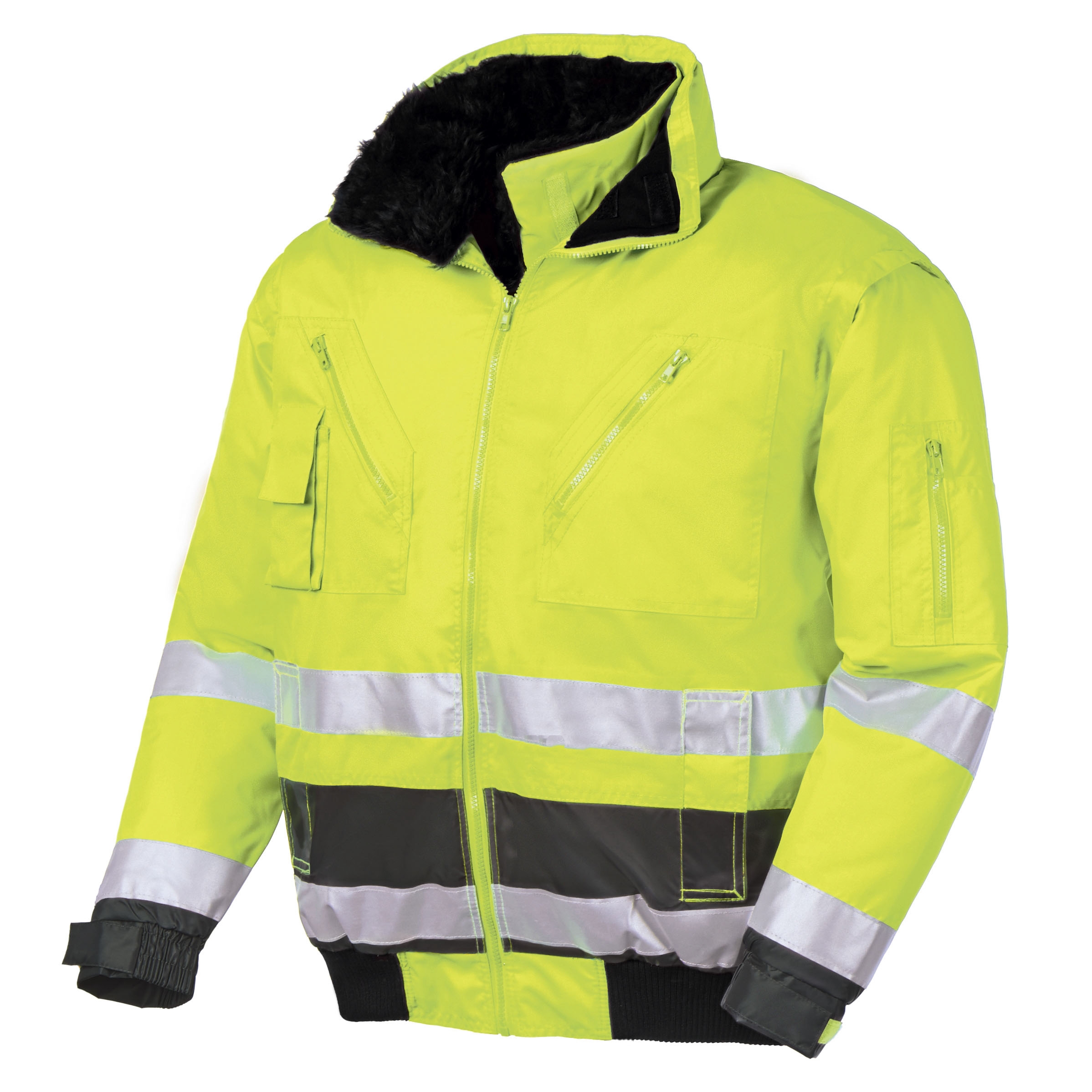 teXXor® Warnschutz-Pilotenjacke VANCOUVER leuchtgelb/grau
