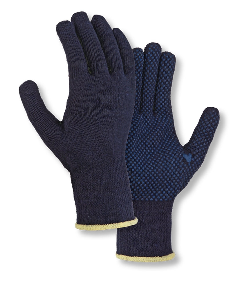 teXXor® Mittelstrick-Handschuhe BAUMWOLLE/POLYESTER blau/blaue Noppen