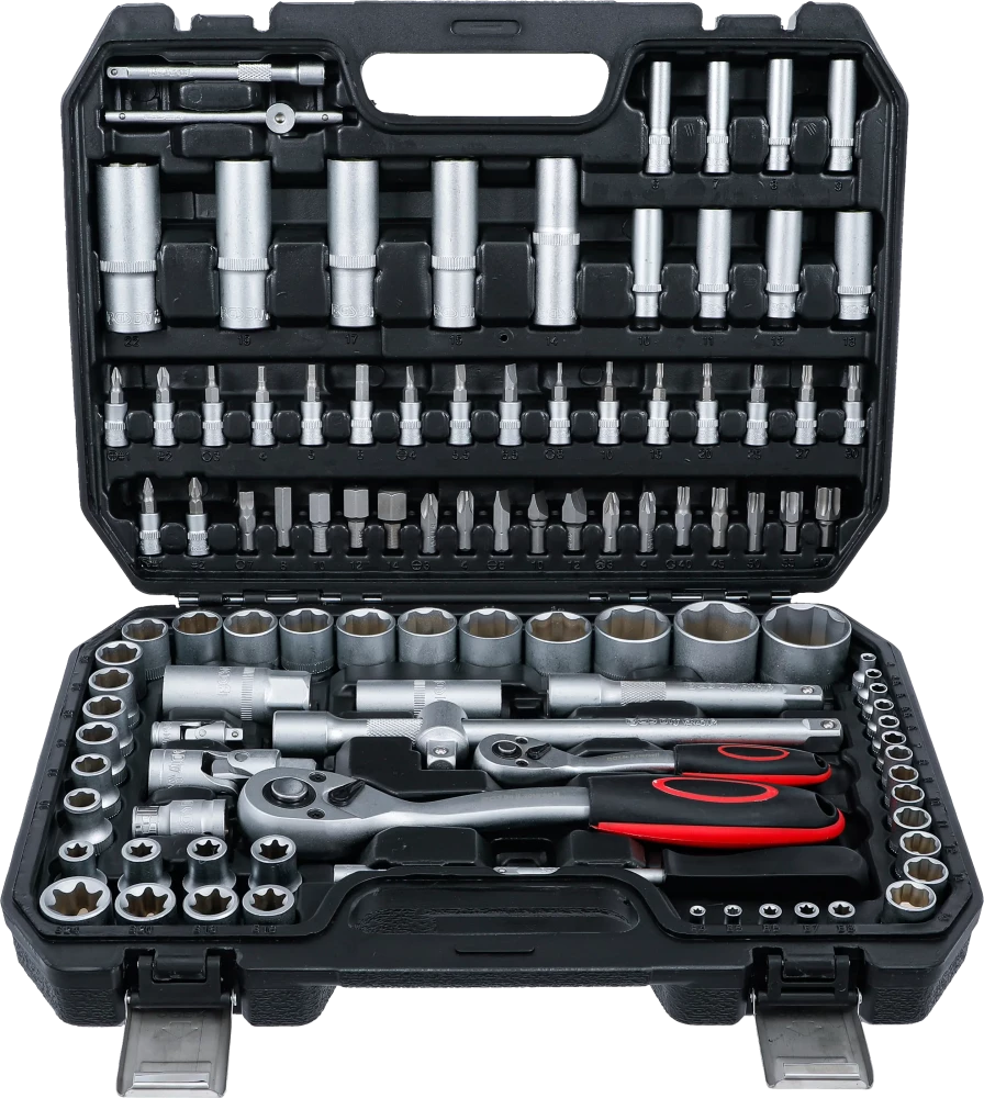 Steckschlüssel-Satz, Antrieb 6,3 mm (1/4") / 12,5 mm (1/2"), 108-tlg.