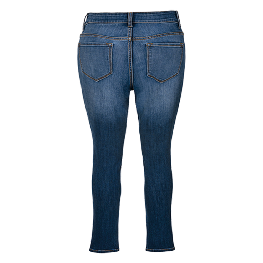 Damen Jeans Curvy, blue-denim-washed, Gr. 44