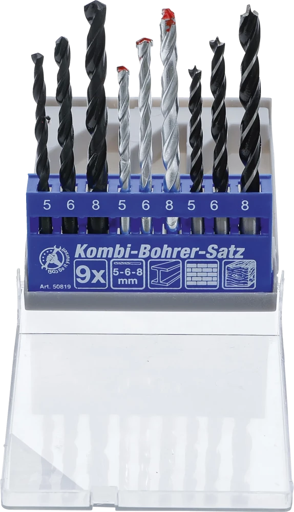 Kombi-Bohrer-Satz, 5 - 8 mm, 9-tlg.