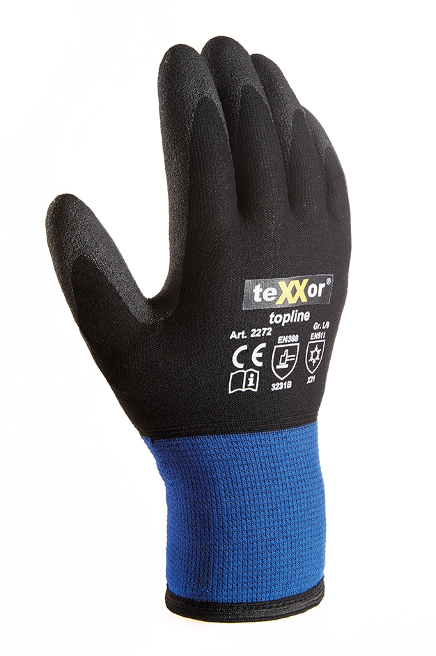 teXXor® Nylon-Winterhandschuhe HPT® schwarz/blau