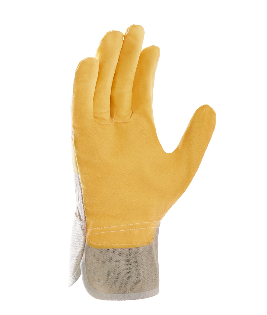 teXXor® Kunstleder-Handschuhe 88 PVWA-TOP Kunstleder gelb/Drell weiß