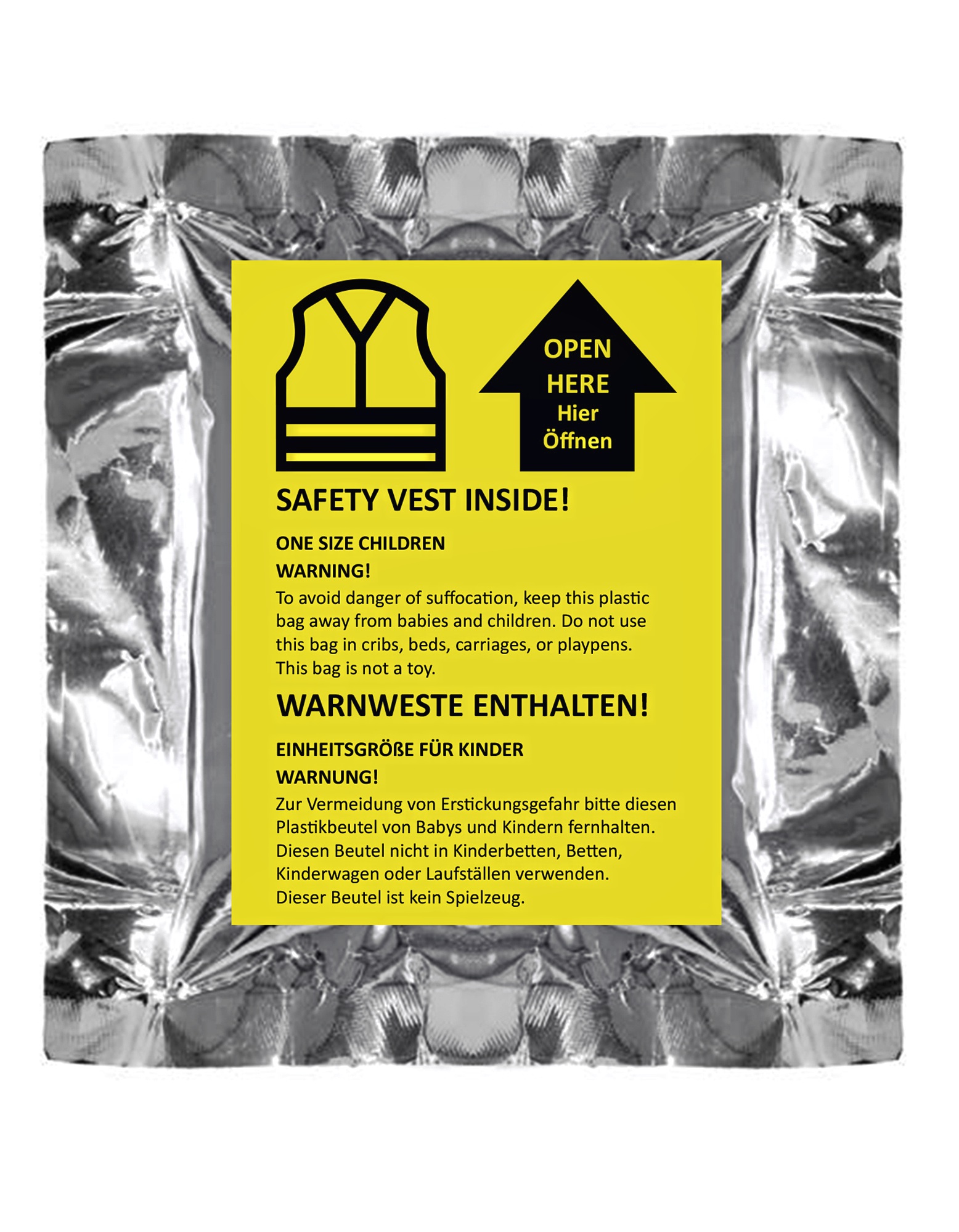 Weste – Children´s Safety vest in mini vacuum packaging “Billund”