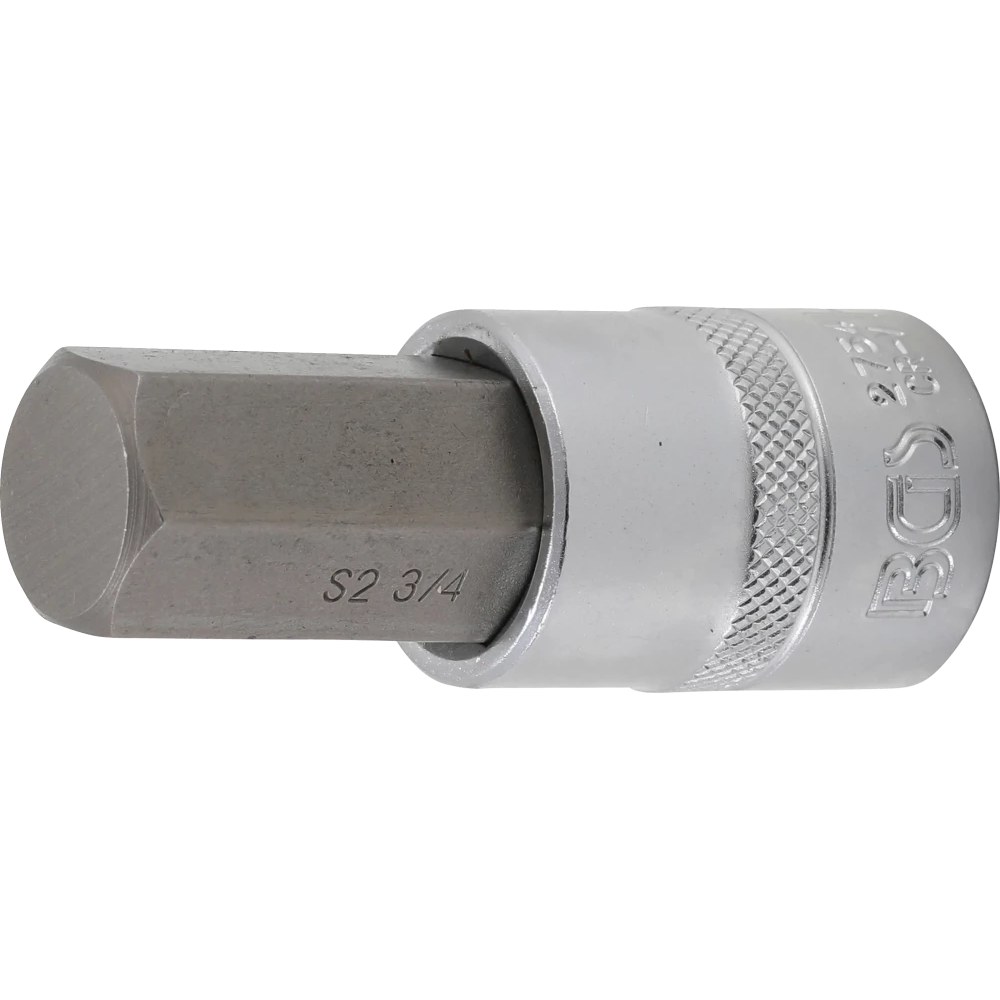 Bit-Einsatz, Länge 70 mm, Antrieb Innenvierkant 12,5 mm (1/2"), Innensechskant 3/4"