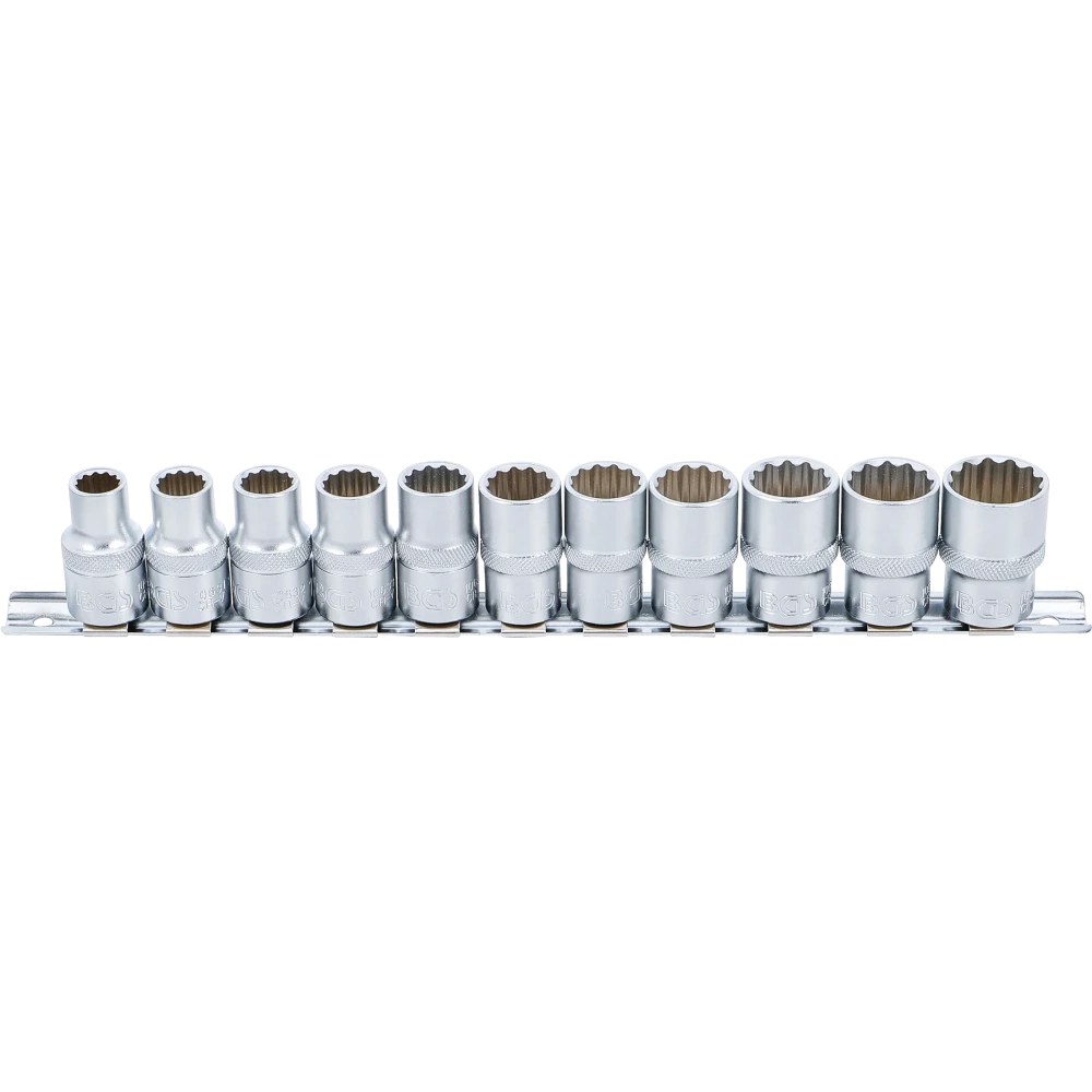 Steckschlüssel-Einsatz-Satz, Zwölfkant, Antrieb Innenvierkant 12,5 mm (1/2"), SW 10 - 21 mm, 11-tlg.