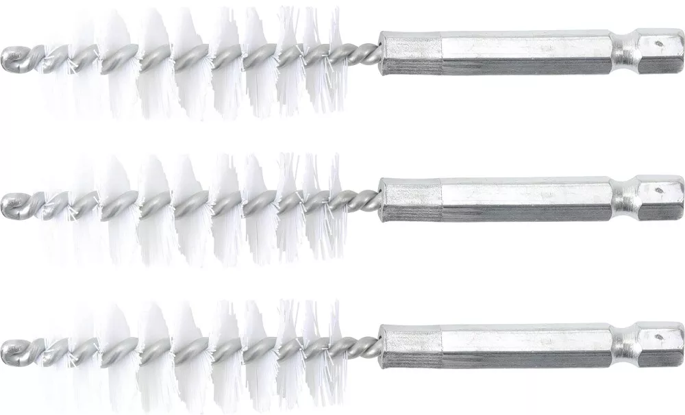 Nylonbürste, 17 mm, Antrieb Außensechskant 6,3 mm (1/4"), 3-tlg.