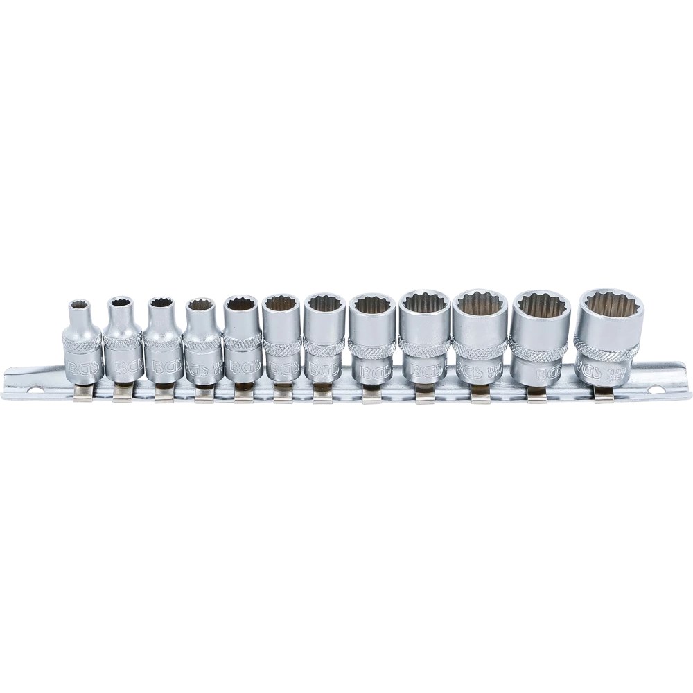 Steckschlüssel-Einsatz-Satz Zwölfkant, Antrieb Innenvierkant 6,3 mm (1/4"), Zollgrößen, 12-tlg.