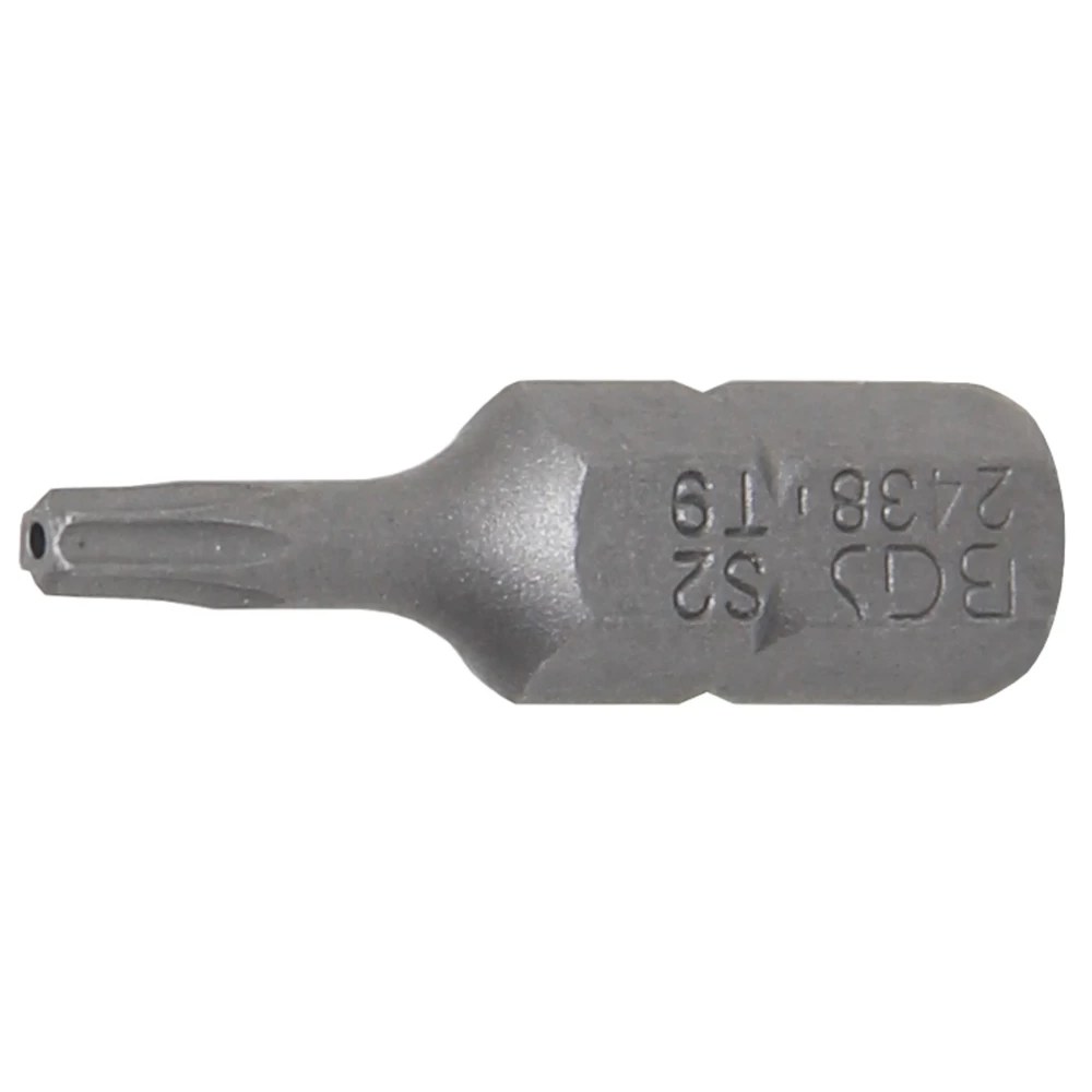 Bit, Länge 25 mm, Antrieb Außensechskant 6,3 mm (1/4"), T-Profil (für Torx) mit Bohrung T9
