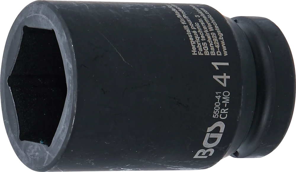 Kraft-Steckschlüssel-Einsatz Sechskant, tief, Antrieb Innenvierkant 25 mm (1"), SW 41 mm