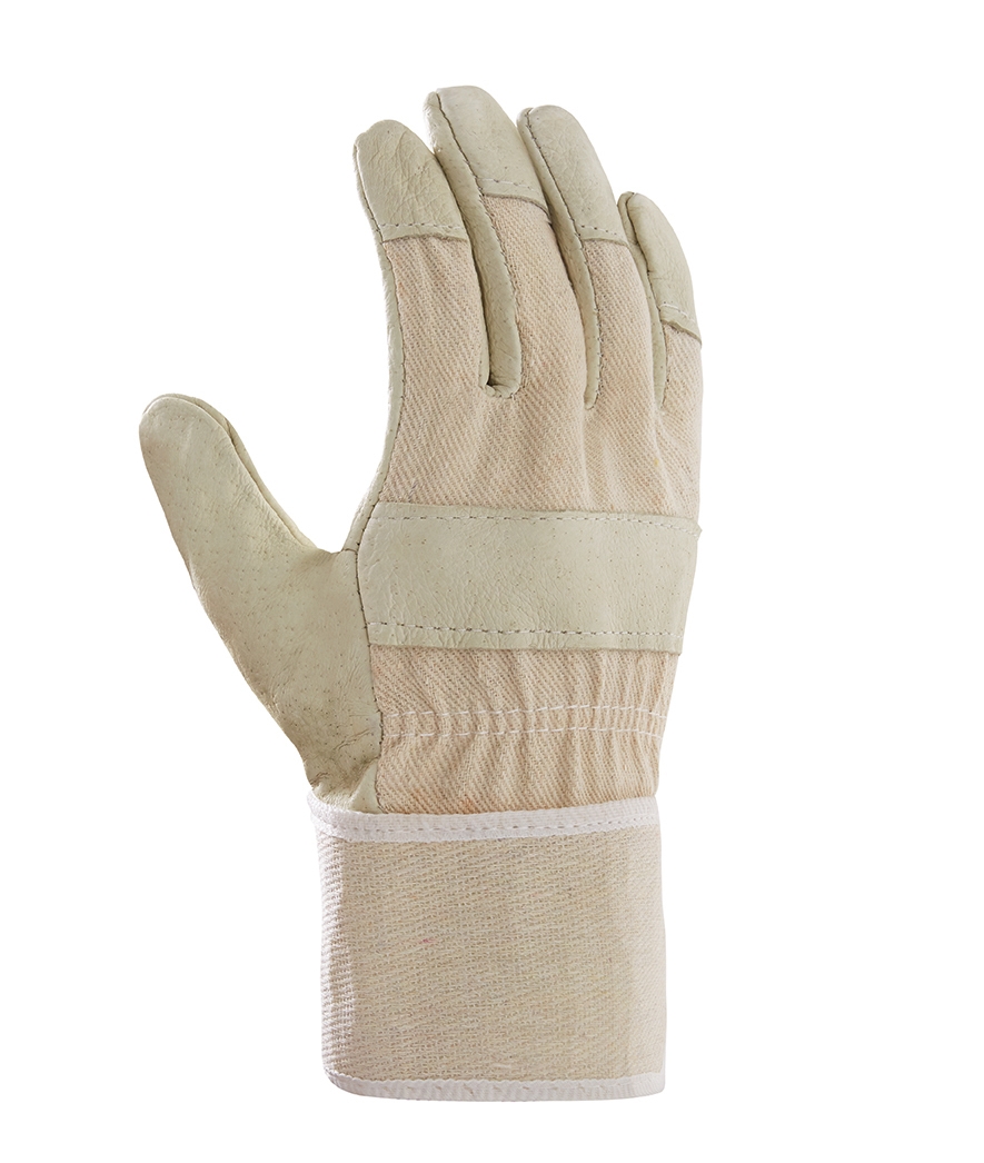 teXXor® Büffelvollleder-Handschuhe 88 BAWA Leder gelb, Drell weiß