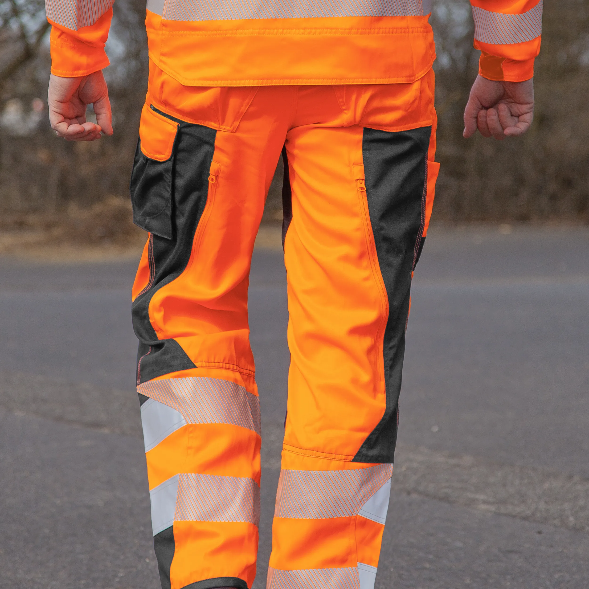 Arbeitshose "Grizzlyskin Warnschutz" aus Lyocell & Cordura