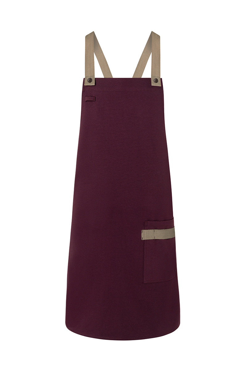 Latzschürze Urban-Look mit Kreuzbändern und Tasche