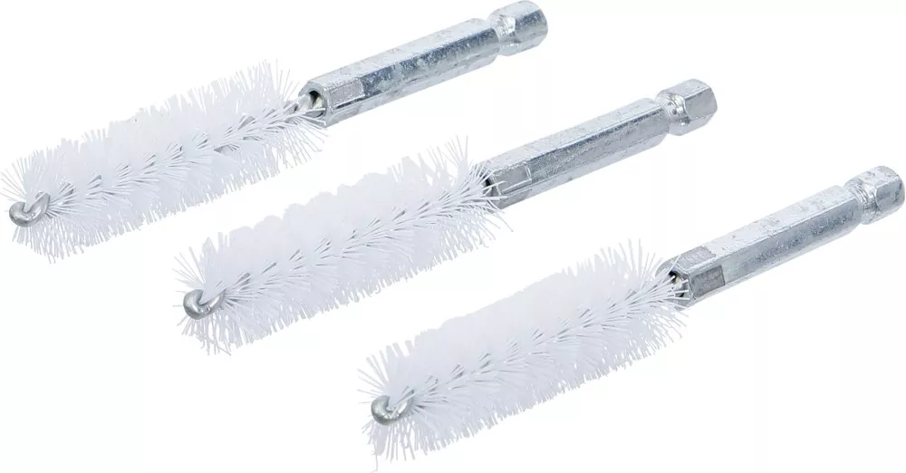 Nylonbürste, 15 mm, Antrieb Außensechskant 6,3 mm (1/4"), 3-tlg.