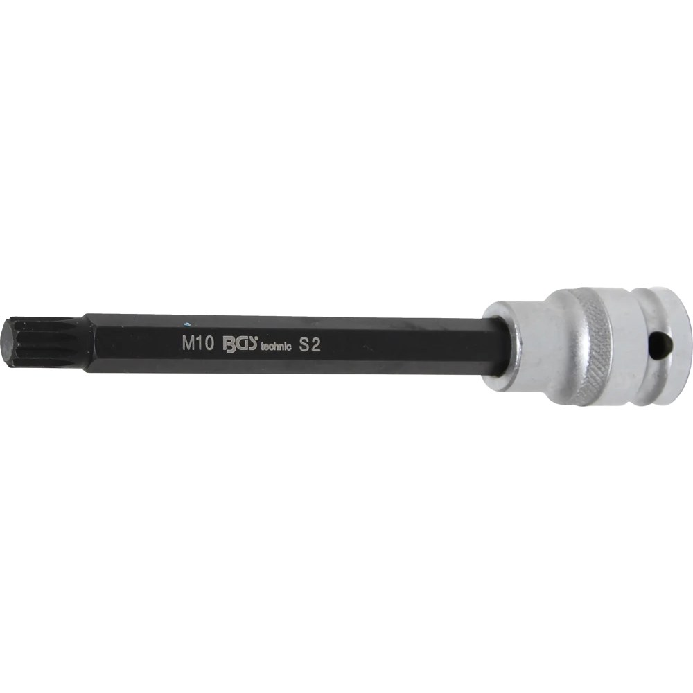 Bit-Einsatz, Länge 140 mm, Antrieb Innenvierkant 12,5 mm (1/2"), Innenvielzahn (für XZN) M10