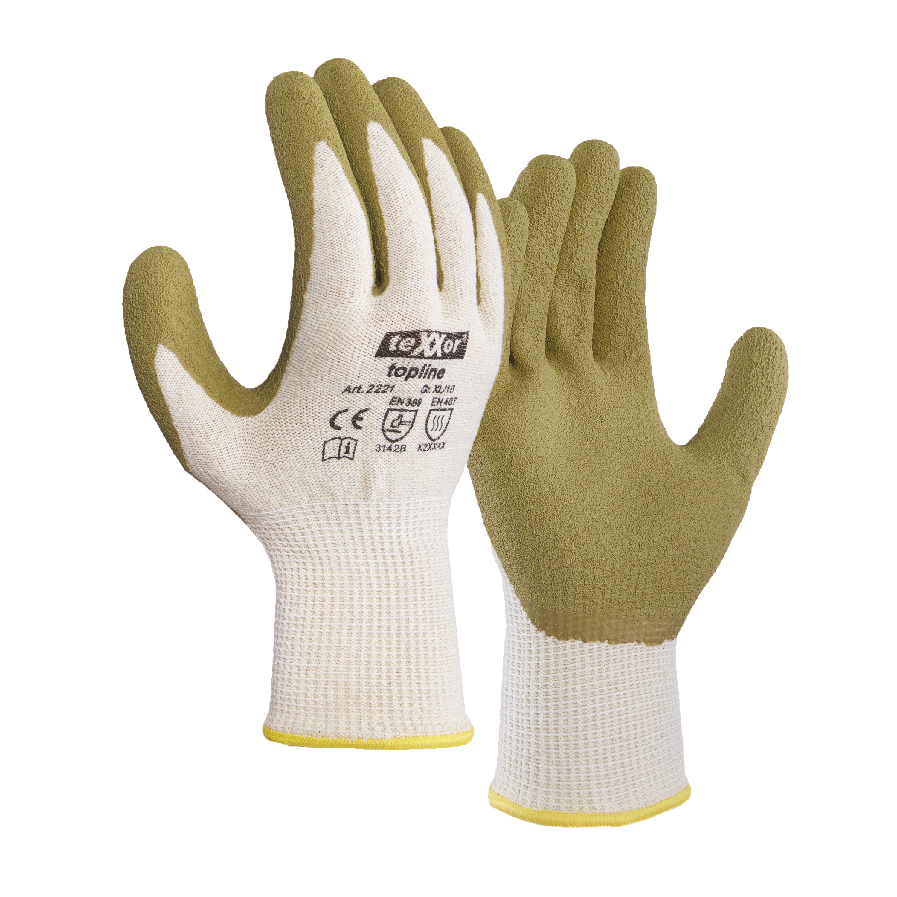 teXXor® Grobstrick-Handschuhe GREEN PROTECT natur/grün