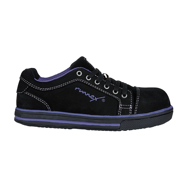 RUNNEX® S3-Damen-ESD-Sicherheitshalbschuhe GirlStar schwarz/violett