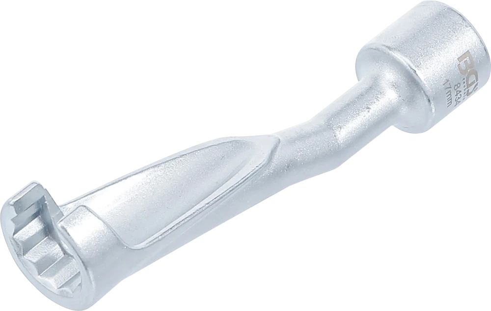 Spezial-Schlüssel für Einspritzleitungen, für BMW, Opel 2.5TD, Mercedes-Benz, Antrieb 12,5 mm (1/2"), SW 17 mm