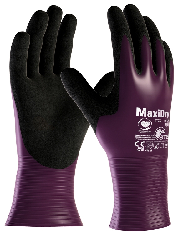 MaxiDry® Nylon-Strickhandschuhe (56-426) lila/schwarz