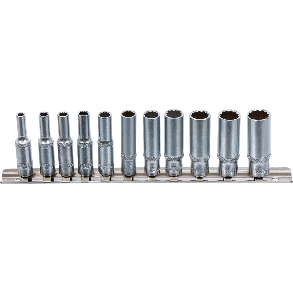Steckschlüssel-Einsatz-Satz Zwölfkant, tief, Antrieb Innenvierkant 6,3 mm (1/4"), SW 4 - 13 mm |11-tlg.