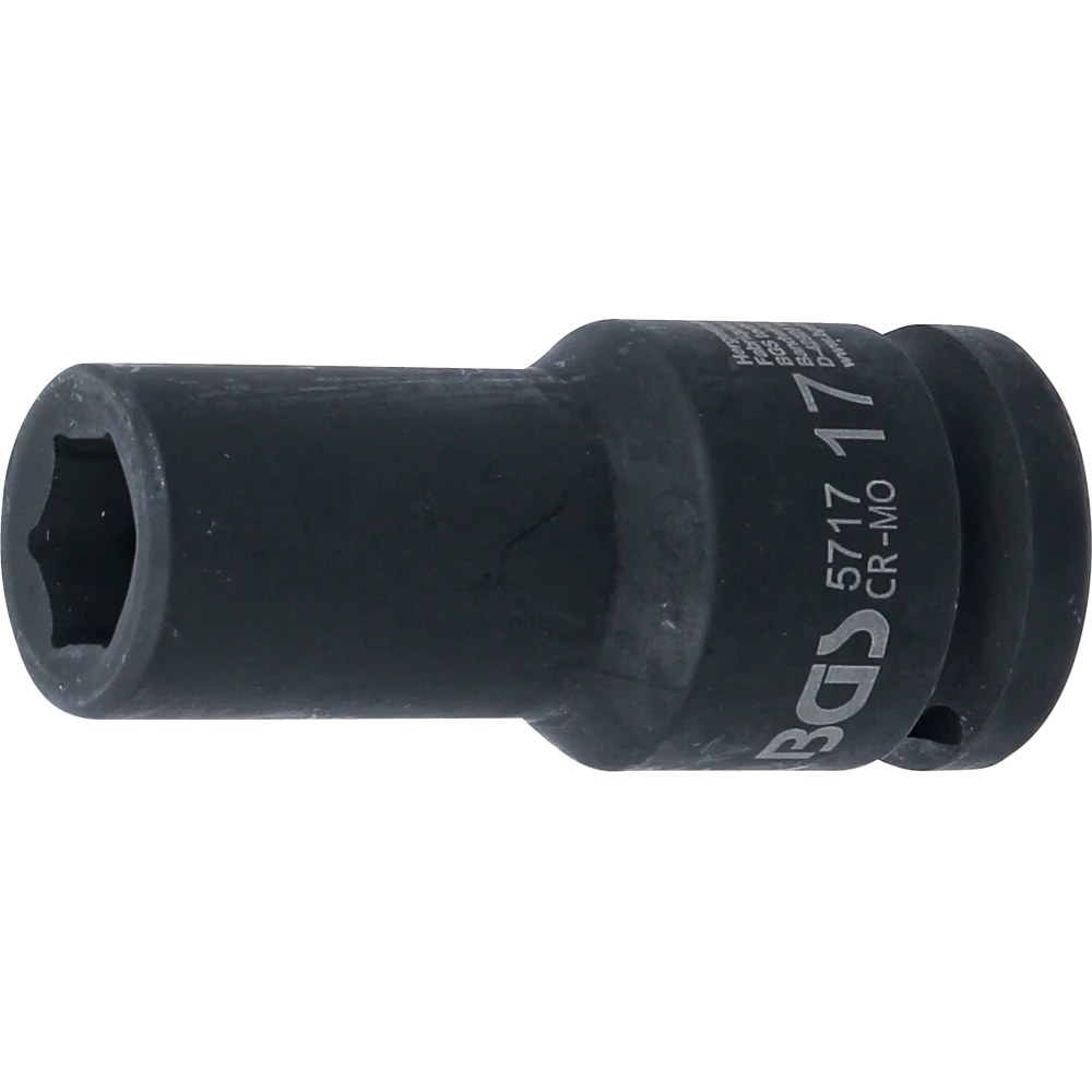 Kraft-Steckschlüssel-Einsatz Sechskant, tief, Antrieb Innenvierkant 20 mm (3/4"), SW 17 mm