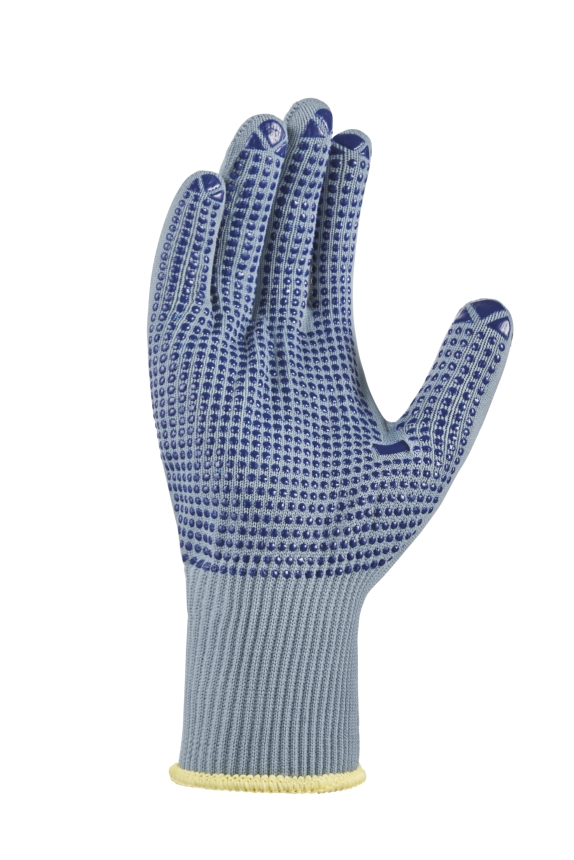 teXXor® Feinstrick-Handschuhe NYLON grau/blaue Noppen