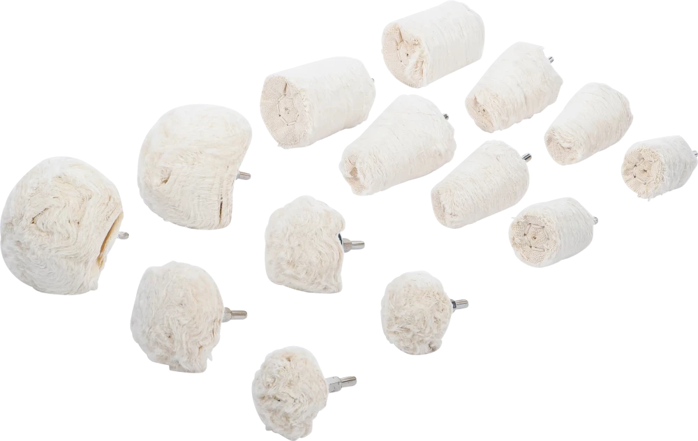 Polierköpfe-Sortiment, Antrieb 6,3 mm (1/4"), 14-tlg.