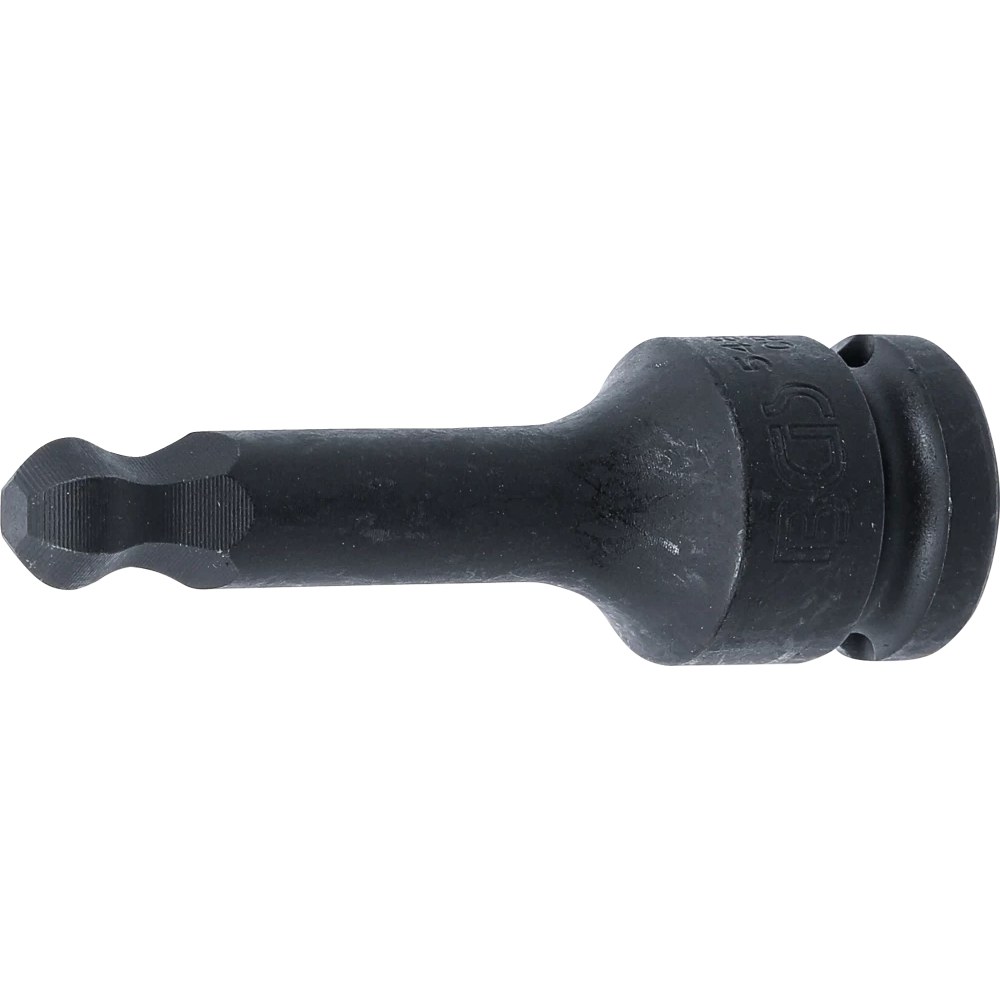 Kraft-Bit-Einsatz, Länge 75 mm, Antrieb Innenvierkant 12,5 mm (1/2"), Innensechskant mit Kugelkopf 10 mm