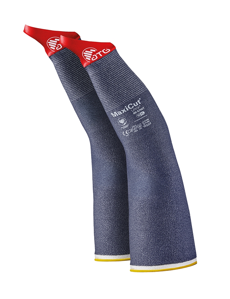 MaxiCut® Ultra™ Schnittschutz-Armstulpe m.Daumen.(89-5740T) blau/rot