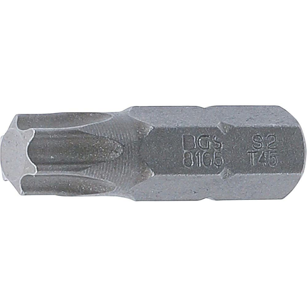 Bit, Länge 30 mm, Antrieb Außensechskant 8 mm (5/16"), T-Profil (für Torx) T45