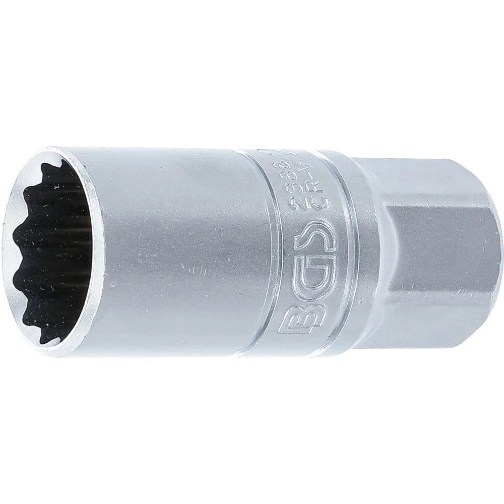 Zündkerzen-Einsatz mit Haltegummi, Zwölfkant, Antrieb Innenvierkant 12,5 mm (1/2"), SW 21 mm