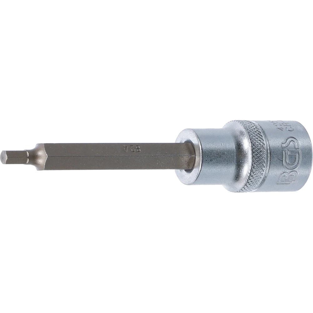 Bit-Einsatz, Länge 100 mm, Antrieb Innenvierkant 12,5 mm (1/2"), Innensechskant 4 mm