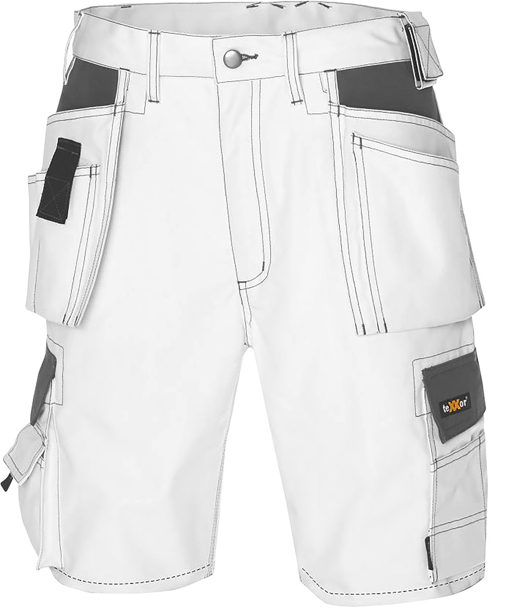 teXXor® Canvas (270 g/m²) Arbeits-Shorts BERMUDA weiß/grau