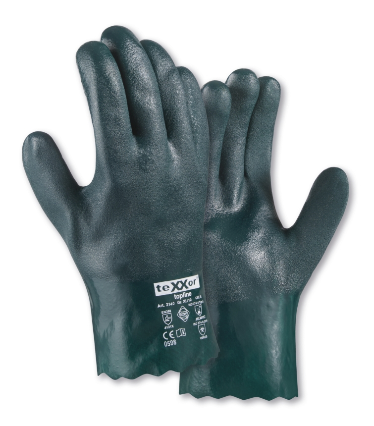 teXXor® Chemikalienschutz-Handschuhe PVC GRÜN grün