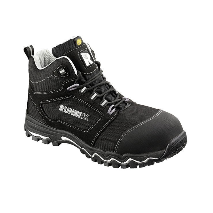 RUNNEX® S3S-ESD-Sicherheitsschnürstiefel LightStar schwarz/weiß/grau