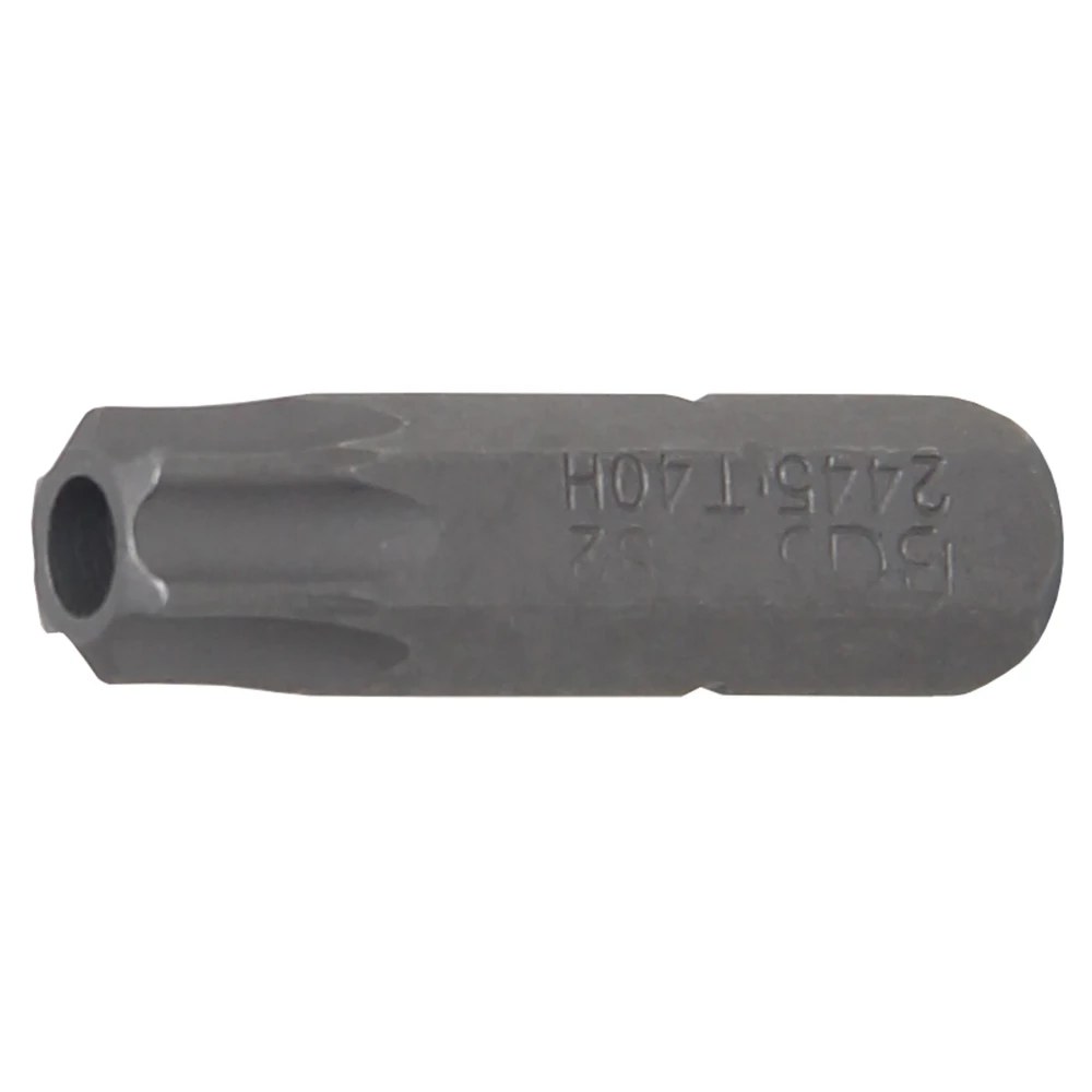 Bit, Länge 25 mm, Antrieb Außensechskant 6,3 mm (1/4"), T-Profil (für Torx) mit Bohrung T40