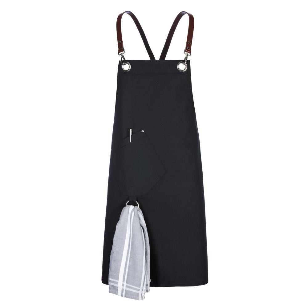 Latzschürze Casual Style mit X-Kreuzung, schwarz, B 70 x L 80 cm