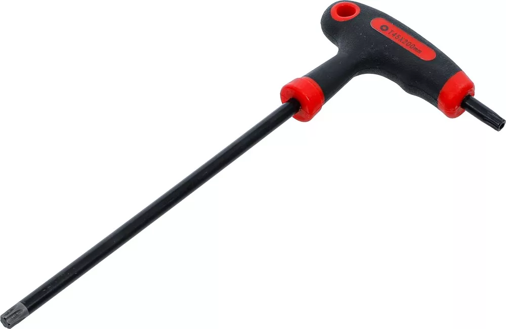 Schraubendreher mit T-Griff und seitlicher Klinge, T-Profil (für Torx) mit/ohne Bohrung T45