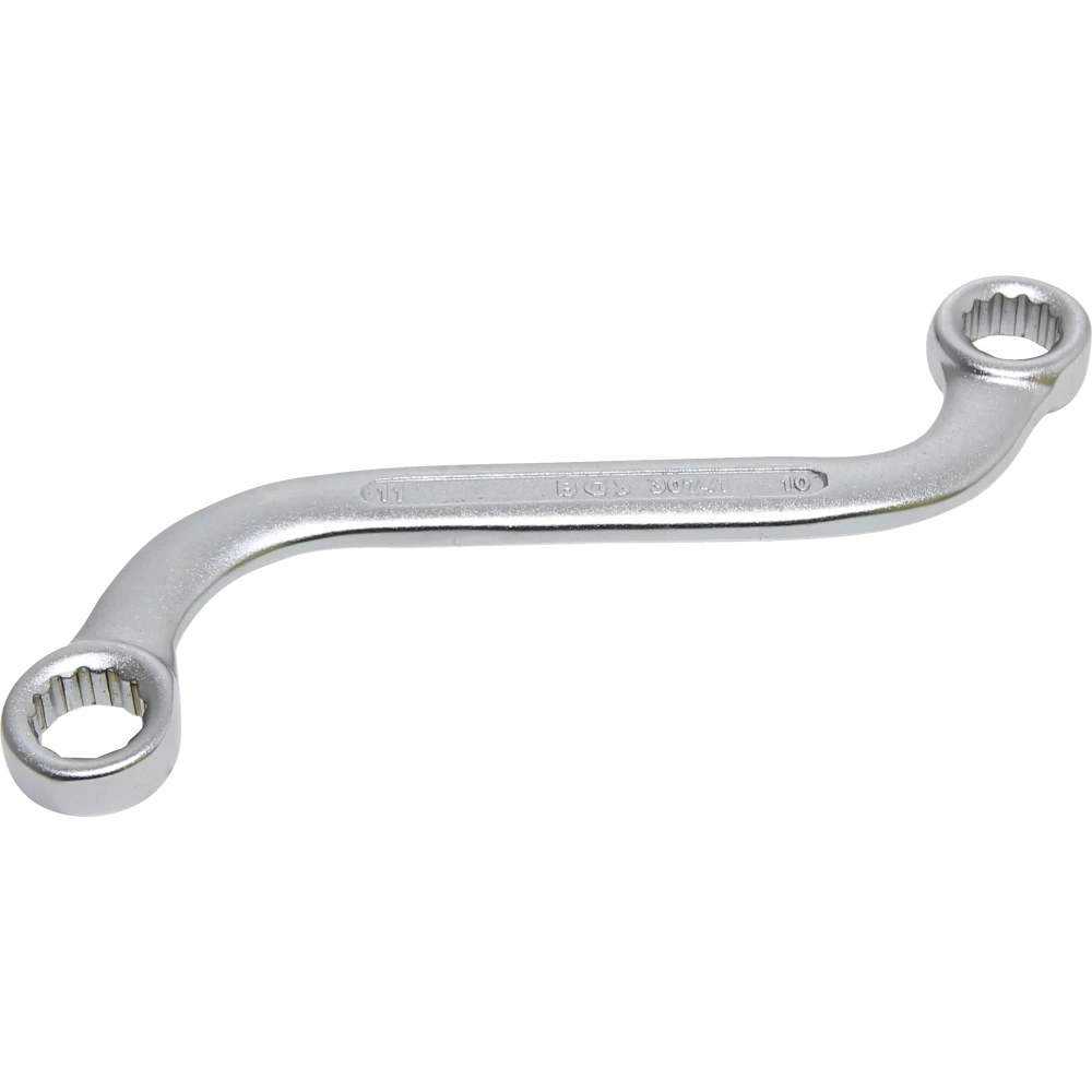 S-Form Doppel-Ringschlüssel Zwölfkant, SW 10 x 11 mm
